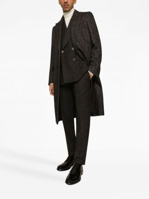 Flanelové kalhoty Dolce & Gabbana černé