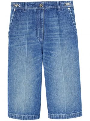 Pamučne kratke traper hlače Versace plava