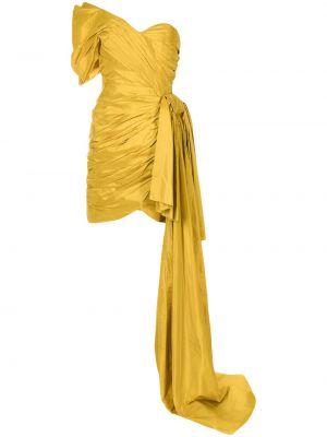 Robe de soirée asymétrique Oscar De La Renta jaune