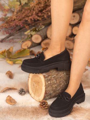 Pantofi loafer din piele de căprioară cu cataramă Armonika negru