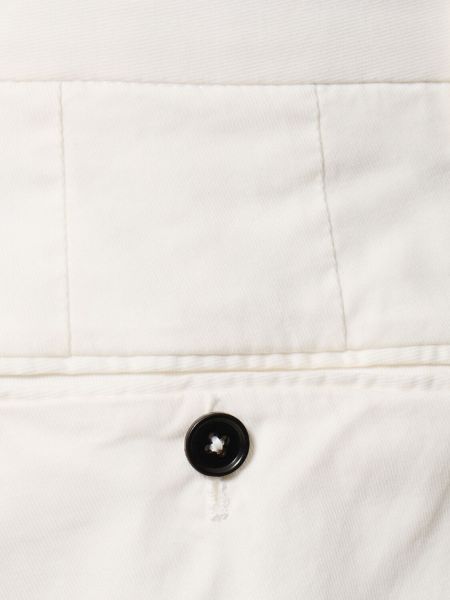Βαμβακερό παντελόνι χωρίς τακούνι Zegna λευκό