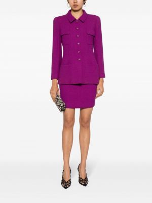 Jupe en tweed Chanel Pre-owned violet