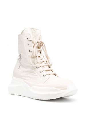 Sneakersy sznurowane w abstrakcyjne wzory koronkowe Rick Owens Drkshdw białe