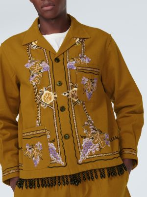 Pamučna jakna s vezom Bode smeđa