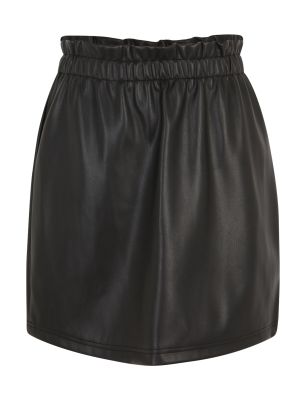 Δερμάτινη φούστα Vero Moda Petite μαύρο