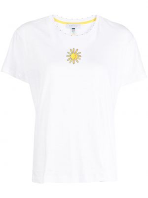 Bombažna majica z vezenjem Mira Mikati bela