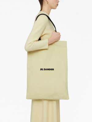 Shopper handtasche mit print Jil Sander weiß