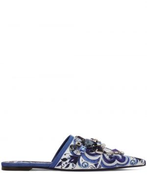 Žakárové domáce papuče Dolce & Gabbana modrá