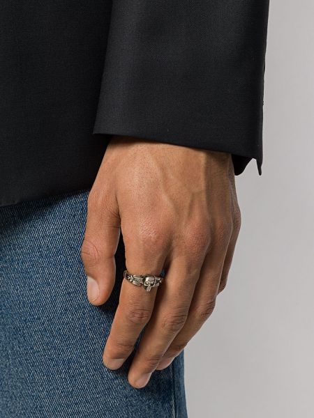 Pletený prsten Alexander Mcqueen stříbrný