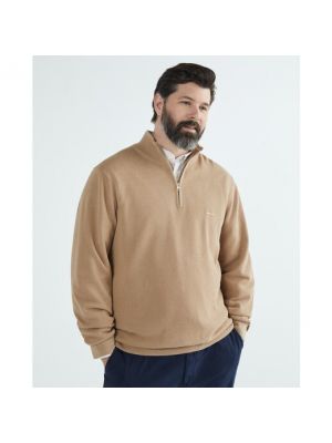 Jersey con cremallera de algodón de tela jersey Gant plateado