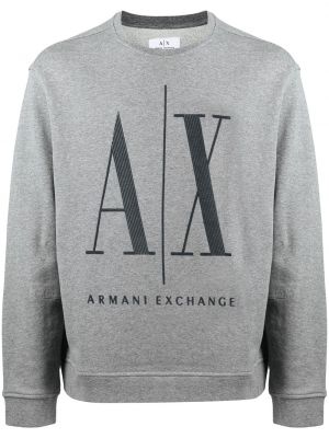 Sweat en coton Armani Exchange gris
