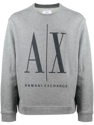 Bomull sweatshirt Armani Exchange grå