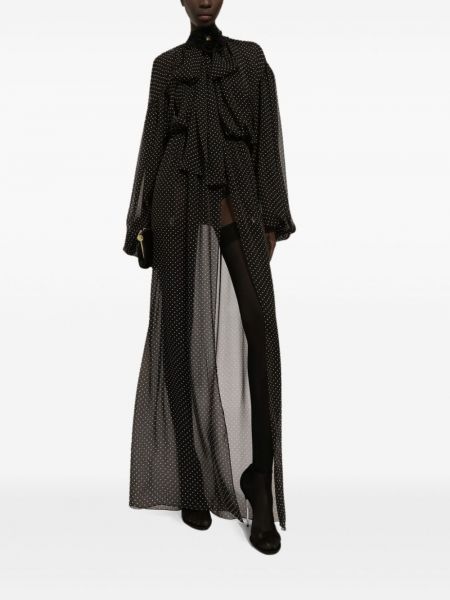 Sukienka długa w grochy z nadrukiem Dolce And Gabbana