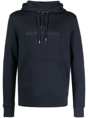 Raštuotas džemperis su gobtuvu J.lindeberg mėlyna