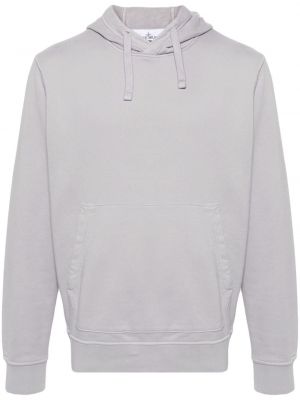 Hoodie en coton en jersey Stone Island gris