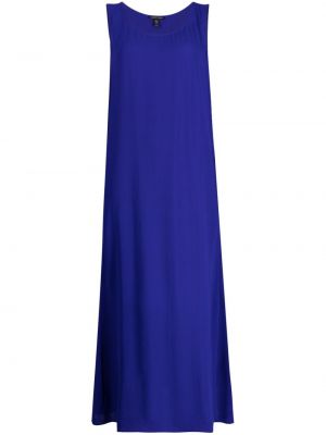 Svilena midi obleka Eileen Fisher modra