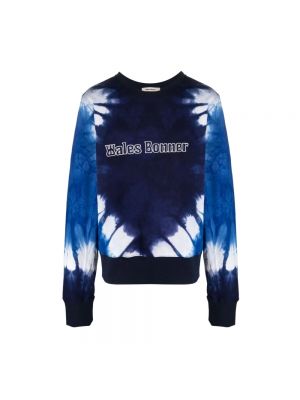 Sweter z okrągłym dekoltem Wales Bonner niebieski