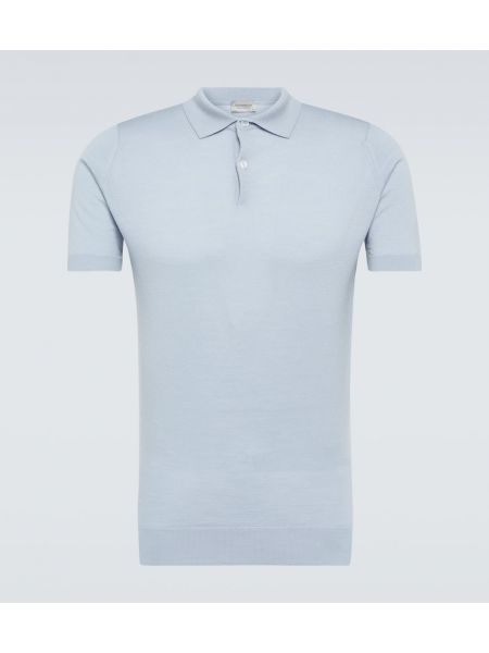 Μάλλινο polo John Smedley μπλε