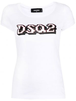 Pamučna majica s printom Dsquared2 bijela