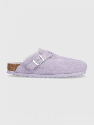 Papuci din piele Birkenstock violet