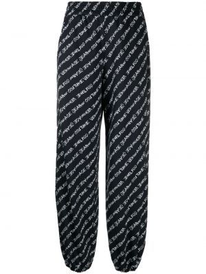 Pantaloni sport din bumbac cu imagine Versace Jeans Couture negru