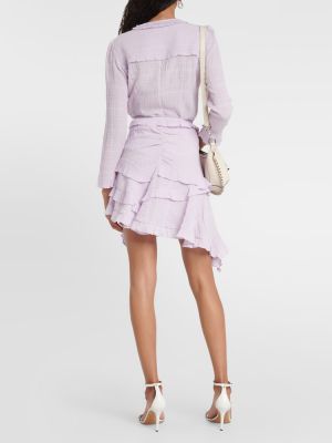 Mini suknja s volanima Isabel Marant ljubičasta