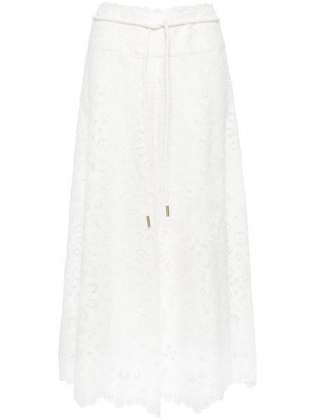 Midi suknja Zimmermann bijela