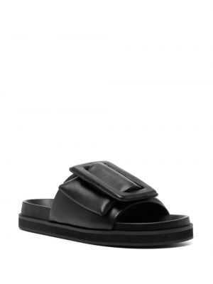 Leder sandale mit schnalle Senso schwarz