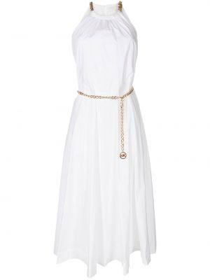 Памучна рокля Michael Kors бяло