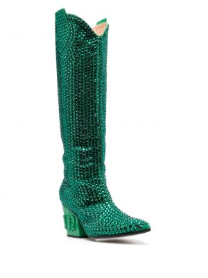 Křišťálové kotníkové boty Philipp Plein zelené