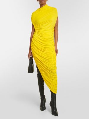 Платье миди из джерси Ferragamo желтое