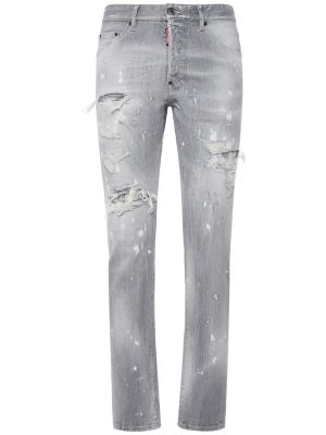 Bavlněné džíny Dsquared2 šedé