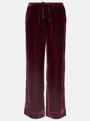 Pantaloni in velluto baggy Asceno rosso