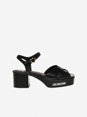 Kožené sandály Love Moschino černé