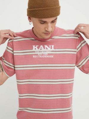 Różowa koszulka bawełniana Karl Kani