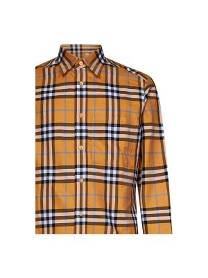 Camisa de algodón a cuadros Burberry naranja
