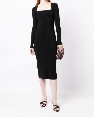 Přiléhavé koktejlové šaty Victoria Beckham černé
