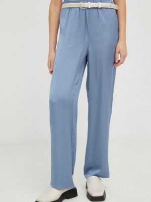 Jednobarevné kalhoty s vysokým pasem American Vintage modré