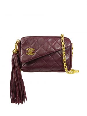 Чанта за ръка с ресни Chanel Pre-owned червено