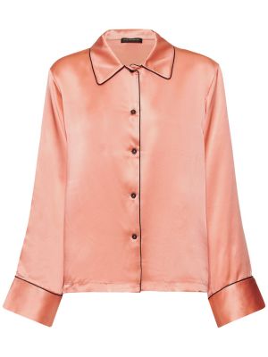Μεταξωτό σατέν πουκάμισο Kiki De Montparnasse ροζ