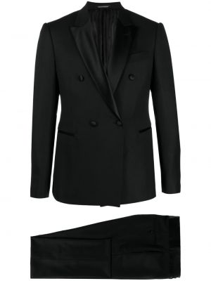 Ukrojena obleka z gumbi Emporio Armani črna