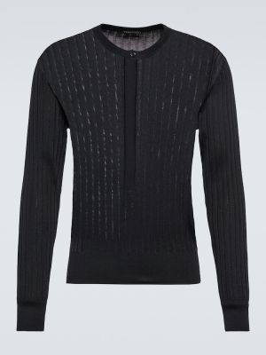 Hodvábny sveter Tom Ford čierna