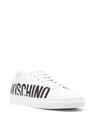 Sneakersy skórzane Moschino białe