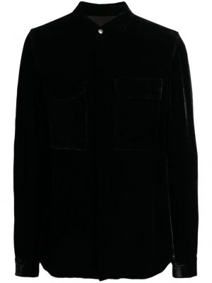 Zamatová košeľa Rick Owens čierna