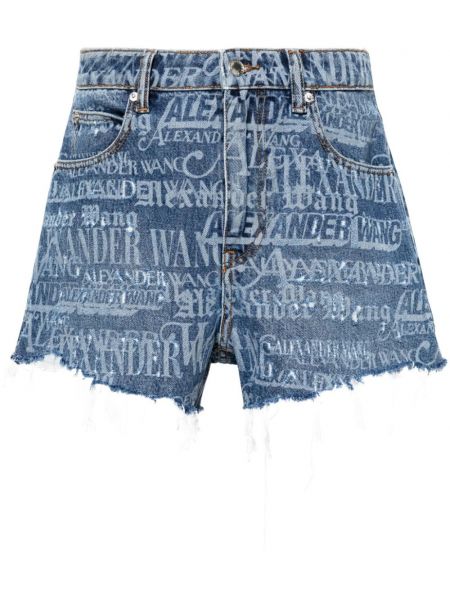 Jeans shorts mit print Alexander Wang blau