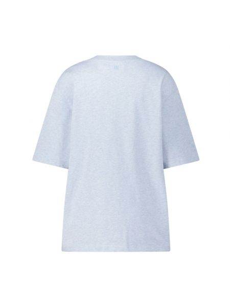 Camiseta con bordado Ami Paris azul