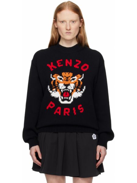 Тигровый свитер Kenzo черный