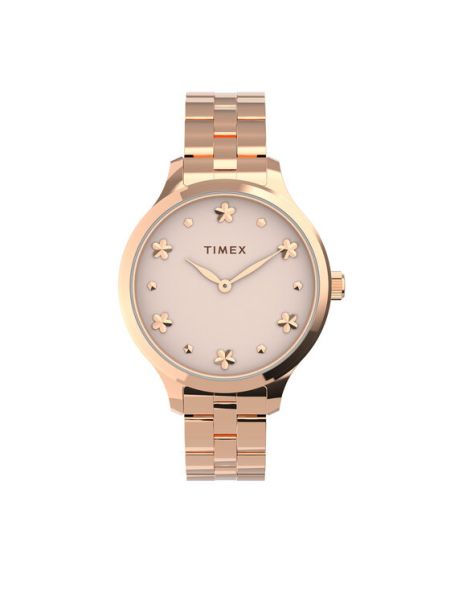 Pολόι από ροζ χρυσό Timex χρυσό