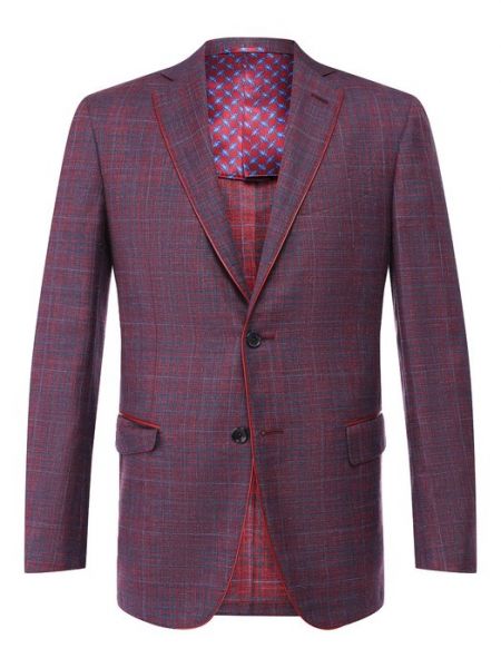 Шелковый шерстяной пиджак Zilli бордовый