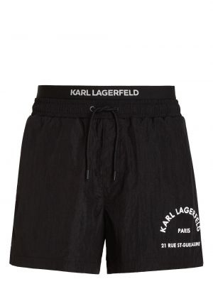 Szorty z nadrukiem Karl Lagerfeld czarne